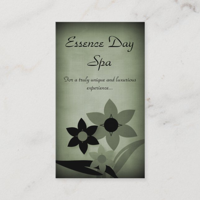 Visite Grunge Florals Carte de visite, Sage (Devant)