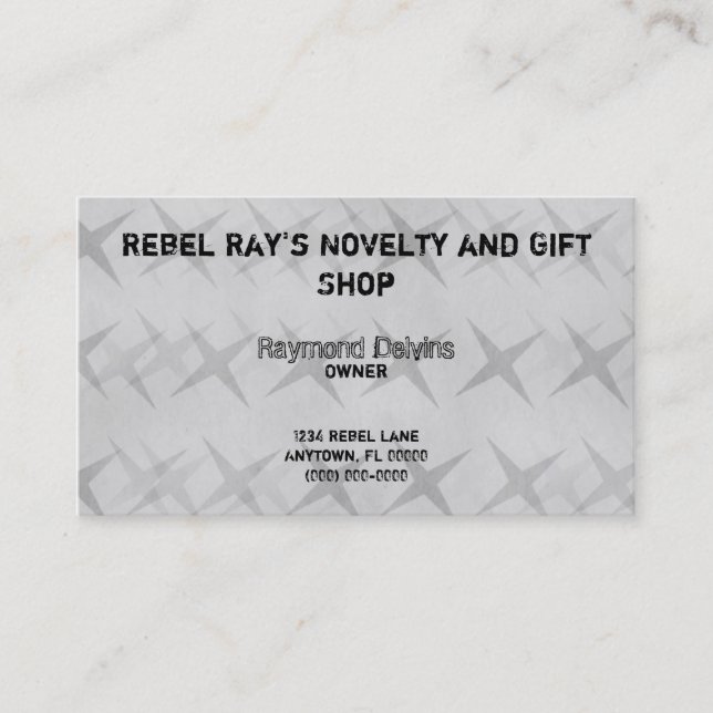 Visite Grunge Star Carte de visite, Gris (Devant)