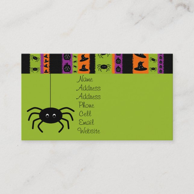 Visite Halloween barre la carte de profil (Devant)