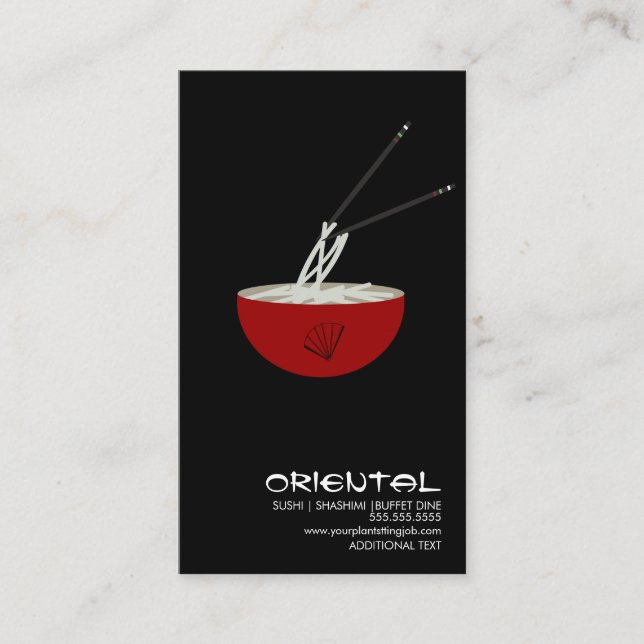 Visite Hibachi Japon Asiatique Sushi Ramen Logo Carte de  (Devant)