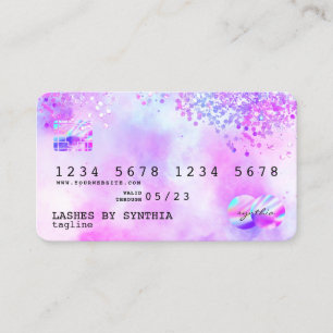 Visite Holograph Pastel unicorne Moderne Style de carte d