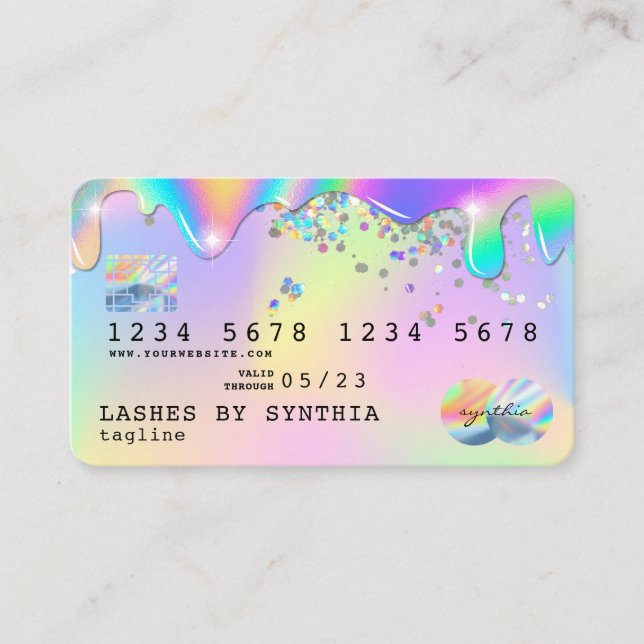 Visite Holograph Unicorn Moderne Style de carte de crédit (Devant)