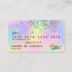Visite Holograph Unicorn Moderne Style de carte de crédit