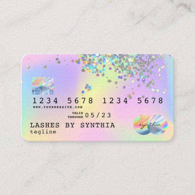 Visite Holograph Unicorn Moderne Style de carte de crédit (Devant)