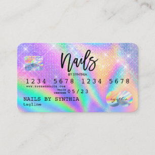 Visite Holographe Carte de crédit Nail Tech