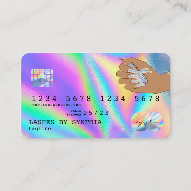 Visite Holographe Carte de crédit Nail Tech (Devant)
