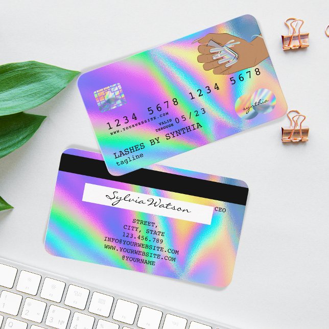 Visite Holographe Carte de crédit Nail Tech (Créateur téléchargé)