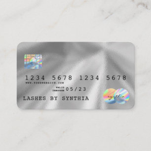 Visite Holographe Silver Foil Style moderne carte de créd
