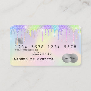 Visite Holographe Unicorn Lashes de carte de crédit de sé