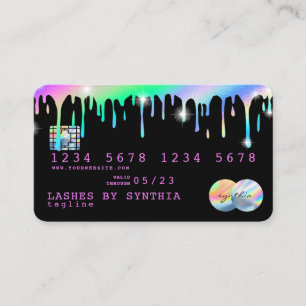 Visite Holographe Unicorn Lashes de carte de crédit de sé