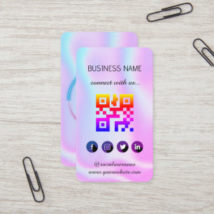 Visite Holographique -Médias sociaux QR Code Carte de vis
