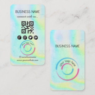 Visite Holographique -Médias sociaux QR Code Carte de vis