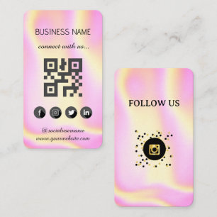 Visite Holographique -Médias sociaux QR Code Carte de vis