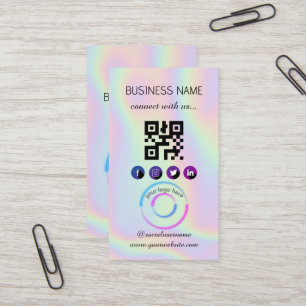 Visite Holographique -Médias sociaux QR Code Carte de vis