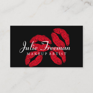 Visite Hot Red Lips Baisers Maquillage Artiste carte de s