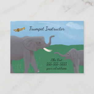 Visite Humour Elephants Trumpet Instructeur Carte de visi