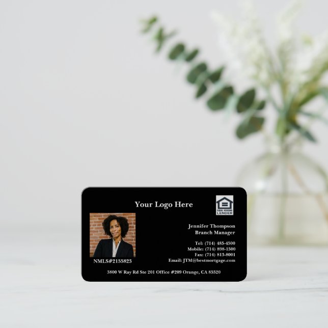 Visite Hypothèque carte de visite, Immobilier, Assurance (Debout devant)