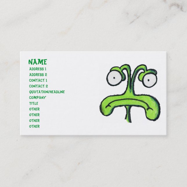 Visite I carte de profil de MLLE MY PLANET ALIEN (Devant)