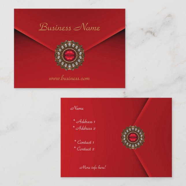 Visite Image de carte de profil Affaires Rouge Look (Devant / Derrière)