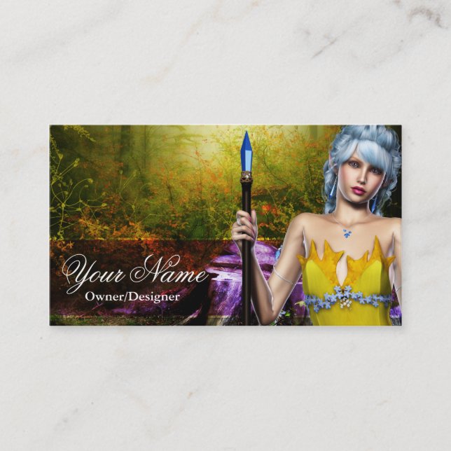 Visite Imaginaire Elfe dans les Bois Design Carte de visi (Devant)