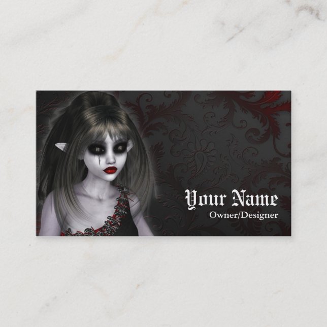 Visite Imaginaire Gothique foncé Dead Fairy Carte de visi (Devant)