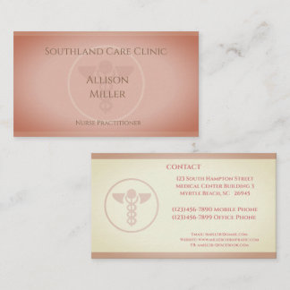 Visite Infirmière Praticien Brown Caduceus Carte de visit
