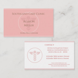 Visite Infirmière Praticien Coral Caduceus Carte de visit