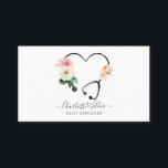 Visite Infirmière soignante Floral Stethoscope Carte de v<br><div class="desc">Une élégante infirmière rose poussiéreuse, soignante, ou aide sanitaire à domicile carte de visite floral moderne pour les soins aux personnes handicapées, ou adultes âgés. La face arrière de la carte a une couleur rose pâle et poussiéreuse pour compléter le floral. Une carte joyeuse, sereine et invitante pour un soignant...</div>