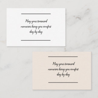 Visite Insertion de carte - Sympathie - Condolence
