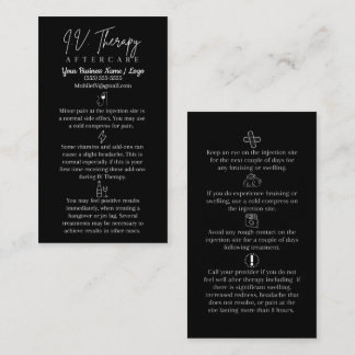 Visite IV Carte de soins postérieurs à l'injection de thé