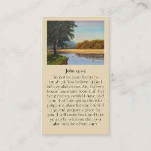 Visite John 14:1-3 Célébration de la vie Carte de sympath
