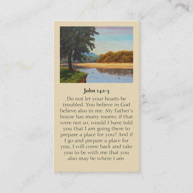 Visite John 14:1-3 Célébration de la vie Carte de sympath (Devant)
