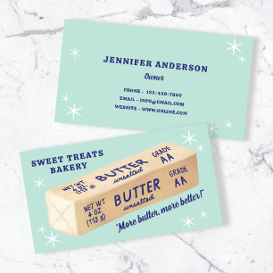 Visite Jolie carte de boulangerie rétro de type Aqua avec