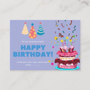 Visite Joyeuse carte de gâteau d'anniversaire, meilleur a