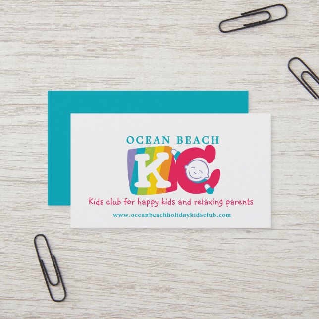 Visite KC club enfant arc-en-ciel heureux enfant carte de (Devant/Arrière en situation)