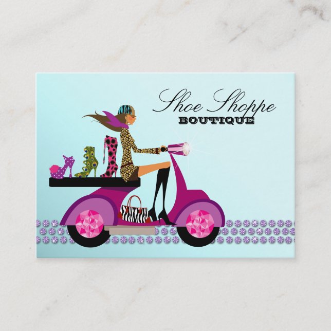 Visite La mode chausse le bleu de scooter de carte de (Devant)