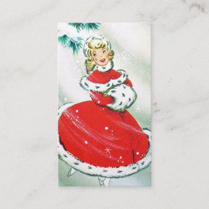 Visite La rétro dame vintage de Noël ajoutent la carte
