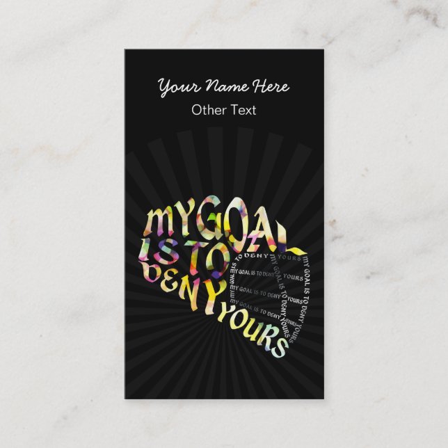 Visite Lacrosse Goalie Citation Typographie Carte de visi (Devant)