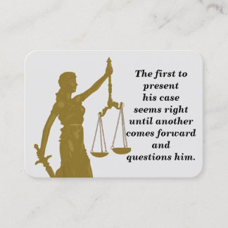 Visite Lady Justice - Carte de mémoire biblique légale