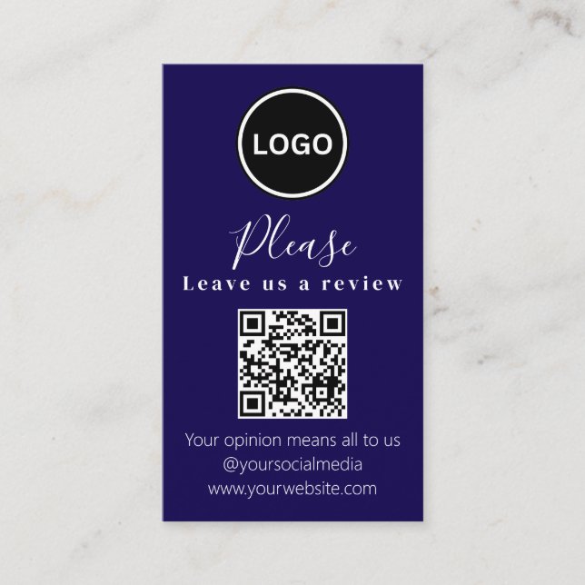 Visite Laissez-nous un commentaire | Code QR Carte de vis (Devant)