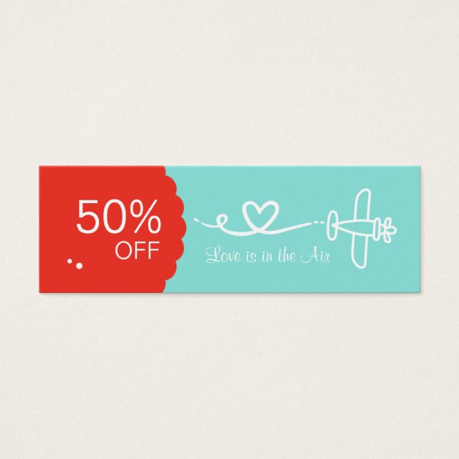 Visite L'amour est dans le Air Coupon Skinny Cartes de vi (Devant)