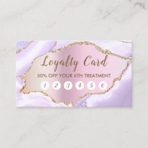 Visite Lavande Agate Faux Pearlescent Foil Carte de fidél