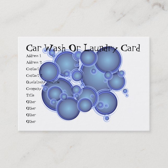 Visite Le bleu bouillonne carte de station de lavage ou (Devant)