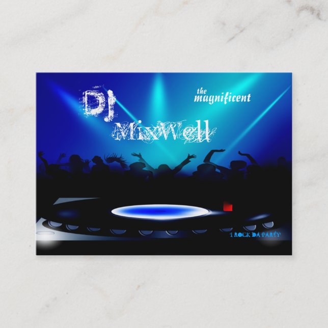 Visite Le jockey de disque DJ Party matraquant le carte (Devant)