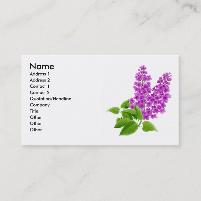 Visite Le lilas fleurit la carte de profil (Devant)