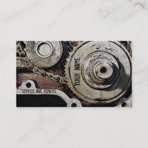 Visite le mécanicien répare le modèle de carte de visi