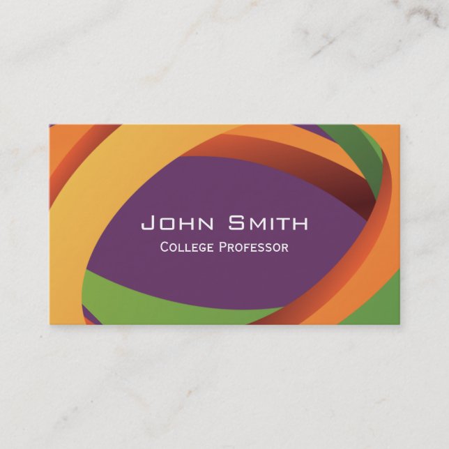 Visite Le résumé coloré courbe le professeur carte de (Devant)