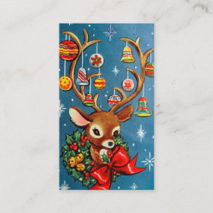 Visite Le rétro renne vintage de Noël ajoutent la carte