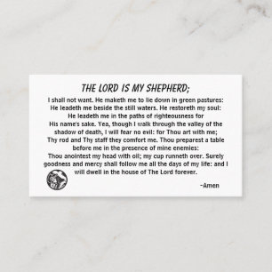 Visite Le Seigneur est mon berger PSALM 23 Carte de visit
