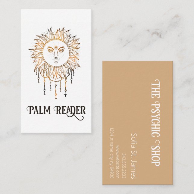 Visite Lecteur de carte Tarot de lecture de Palm psychiqu (Devant / Derrière)